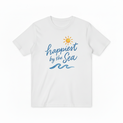 Happiest by the Sea Graphic Tee - Beach Lover T-Shirt T4044