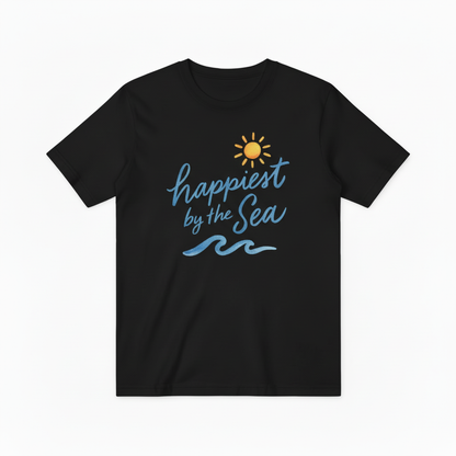 Happiest by the Sea Graphic Tee - Beach Lover T-Shirt T4044