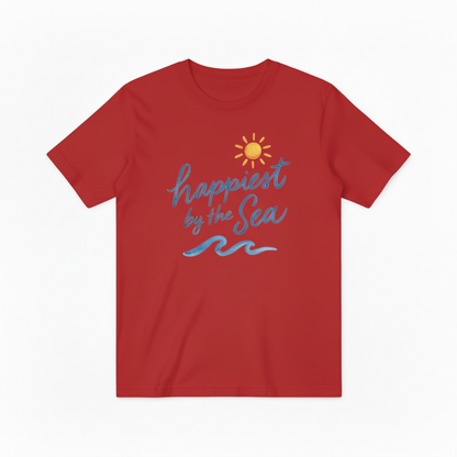 Happiest by the Sea Graphic Tee - Beach Lover T-Shirt T4044