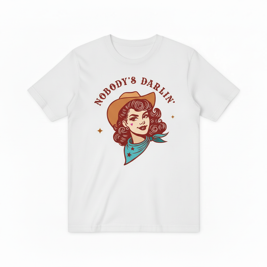 Retro Cowgirl Nobody's Darlin' Graphic Tee - Western T-Shirt T4041