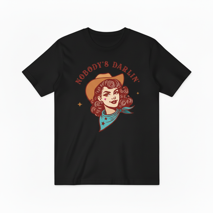 Retro Cowgirl Nobody's Darlin' Graphic Tee - Western T-Shirt T4041