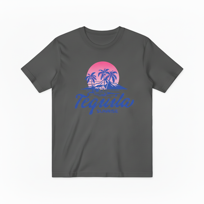 Retro Tequila Beach Graphic Tee - Sunrise Cocktail T-Shirt T4046