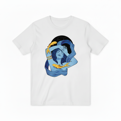 Pisces Zodiac Koi Fish Graphic Tee - Astrology Art T-Shirt T4048