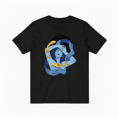 Pisces Zodiac Koi Fish Graphic Tee - Astrology Art T-Shirt T4048
