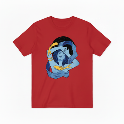 Pisces Zodiac Koi Fish Graphic Tee - Astrology Art T-Shirt T4048