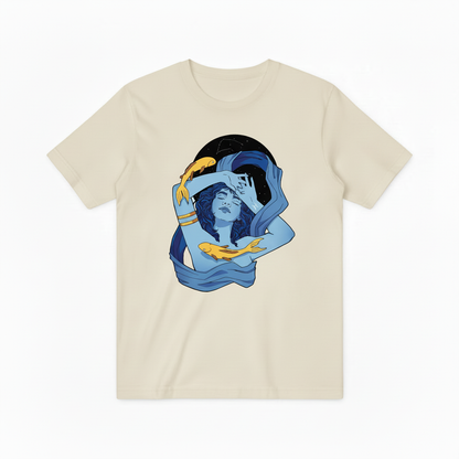 Pisces Zodiac Koi Fish Graphic Tee - Astrology Art T-Shirt T4048