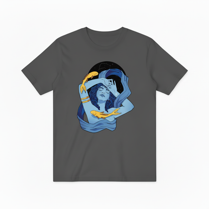 Pisces Zodiac Koi Fish Graphic Tee - Astrology Art T-Shirt T4048