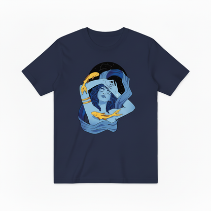 Pisces Zodiac Koi Fish Graphic Tee - Astrology Art T-Shirt T4048