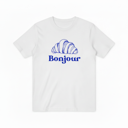 French Bonjour Bakery Graphic Tee - Croissant Lover T-Shirt T4049