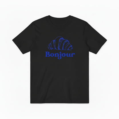 French Bonjour Bakery Graphic Tee - Croissant Lover T-Shirt T4049