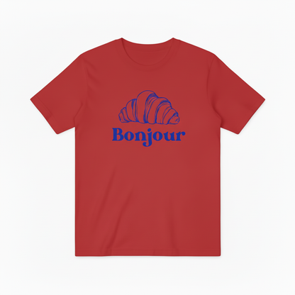 French Bonjour Bakery Graphic Tee - Croissant Lover T-Shirt T4049