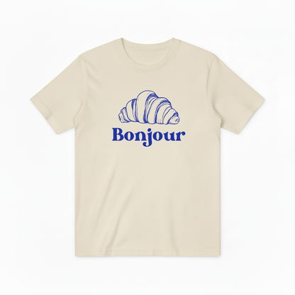 French Bonjour Bakery Graphic Tee - Croissant Lover T-Shirt T4049