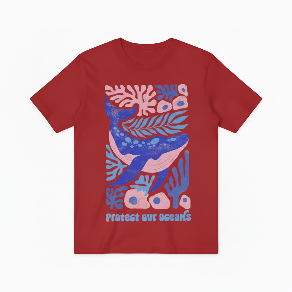 Eco Whale Ocean Graphic Tee - Conservation Lover T-Shirt T4045