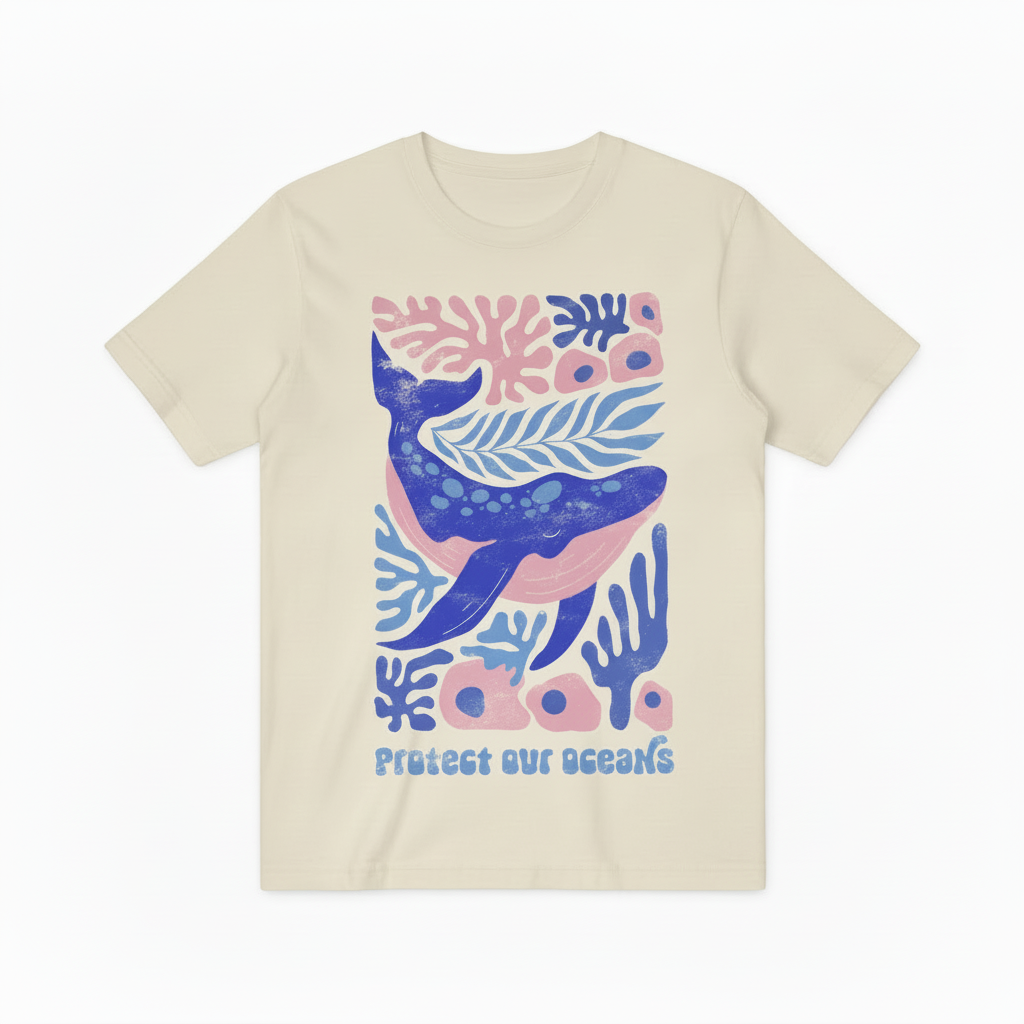 Eco Whale Ocean Graphic Tee - Conservation Lover T-Shirt T4045