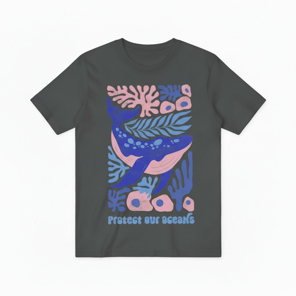 Eco Whale Ocean Graphic Tee - Conservation Lover T-Shirt T4045