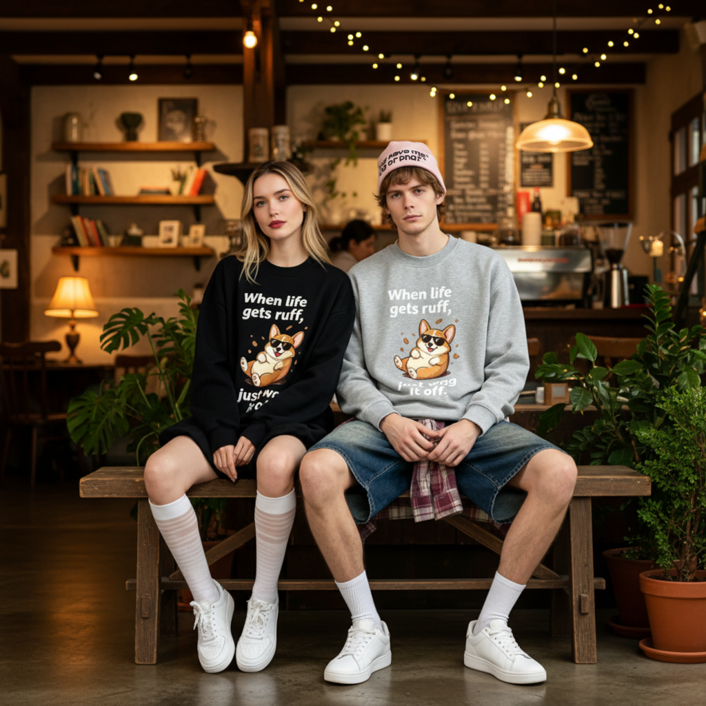 When Life Gets Ruff Just Wag Corgi Crewneck C1109