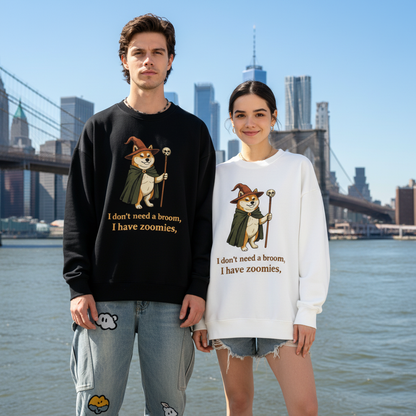 I Have Zoomies Shiba Wizard Graphic Crewneck C1110