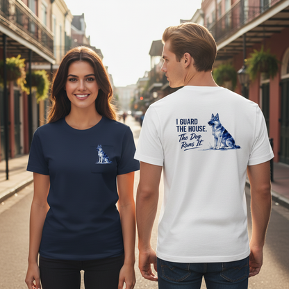The Dog Runs It Funny German Shepherd Graphic Tee