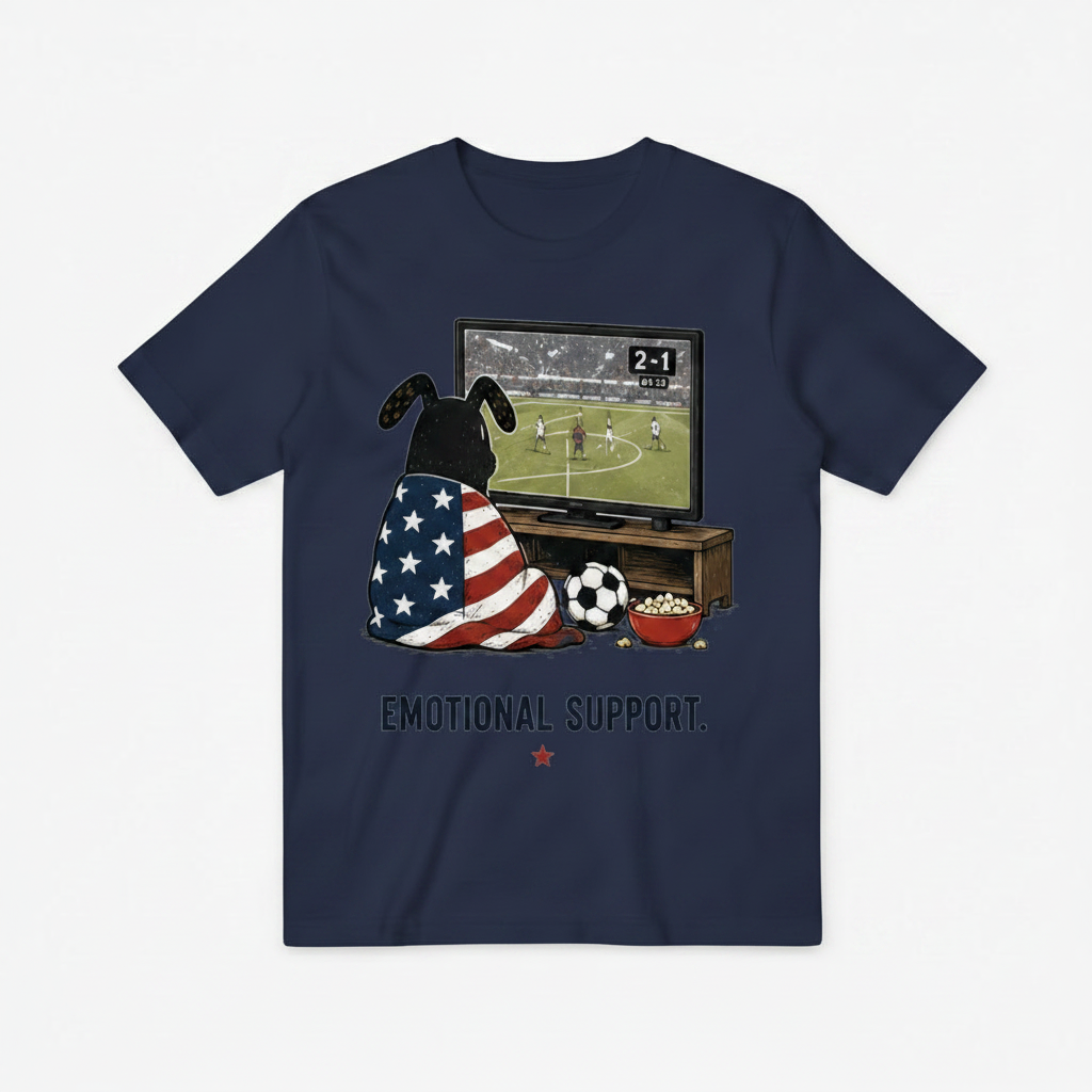 Emotional Support Funny Soccer Fan Graphic Tee