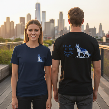 The Dog Runs It Funny German Shepherd Graphic Tee