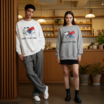 Doggy Is My Hero Superhero Crewneck C1116