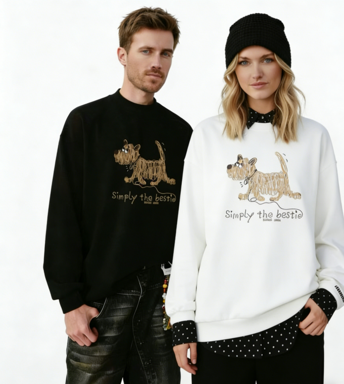 Simply the Bestie Dog Graphic Crewneck C1020