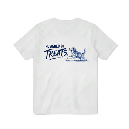 Powered by Treats Funny Dog Graphic Tee