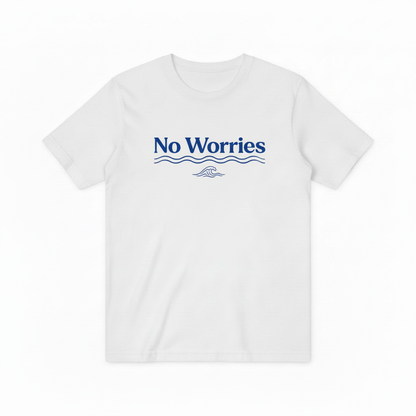 No Worries Ocean Wave Minimalist Graphic T-Shirt T6006