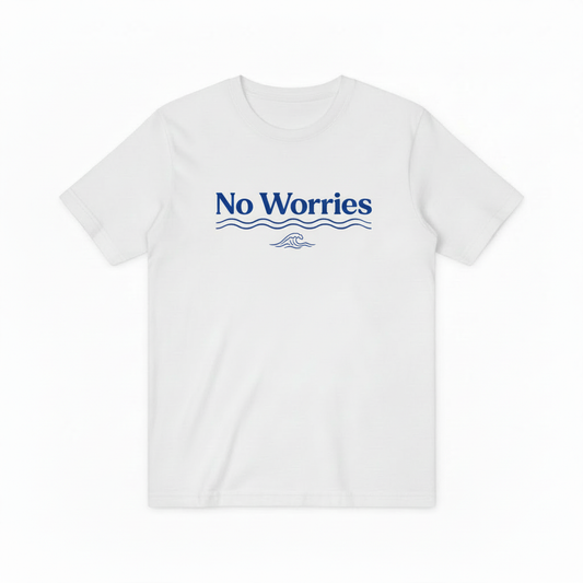 No Worries Ocean Wave Minimalist Graphic T-Shirt T6006