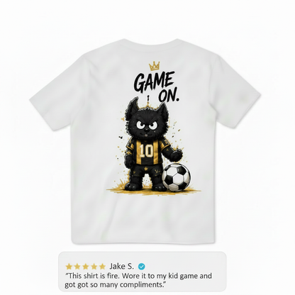Game On King Cat Soccer Graphic Tee