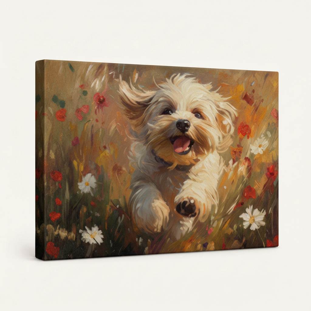 Gallery-wrapped egret creek classical landscape canvas wall art side view showing wrapped edges