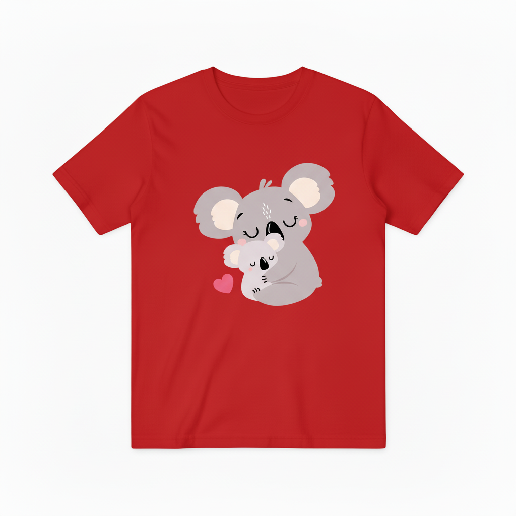 Sweet Koala Family T-Shirt with Heart Design T6000