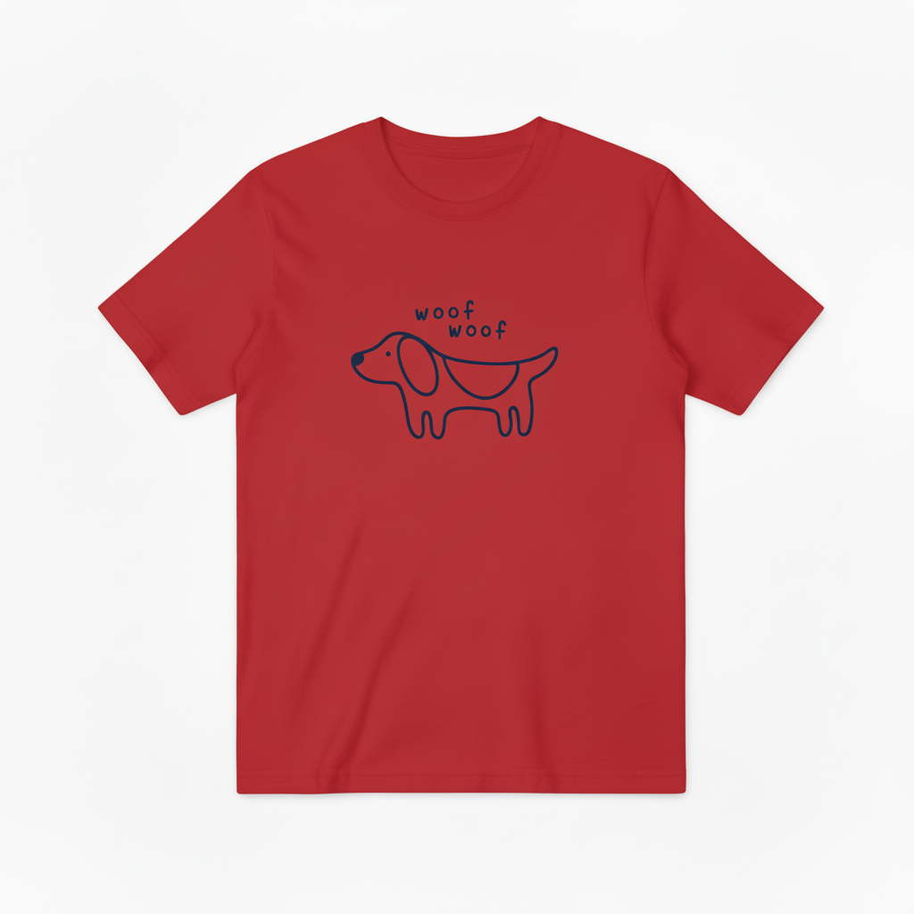 Woof Woof Minimalist Dog Graphic Tee T7088