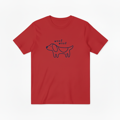 Woof Woof Minimalist Dog Graphic Tee T7088