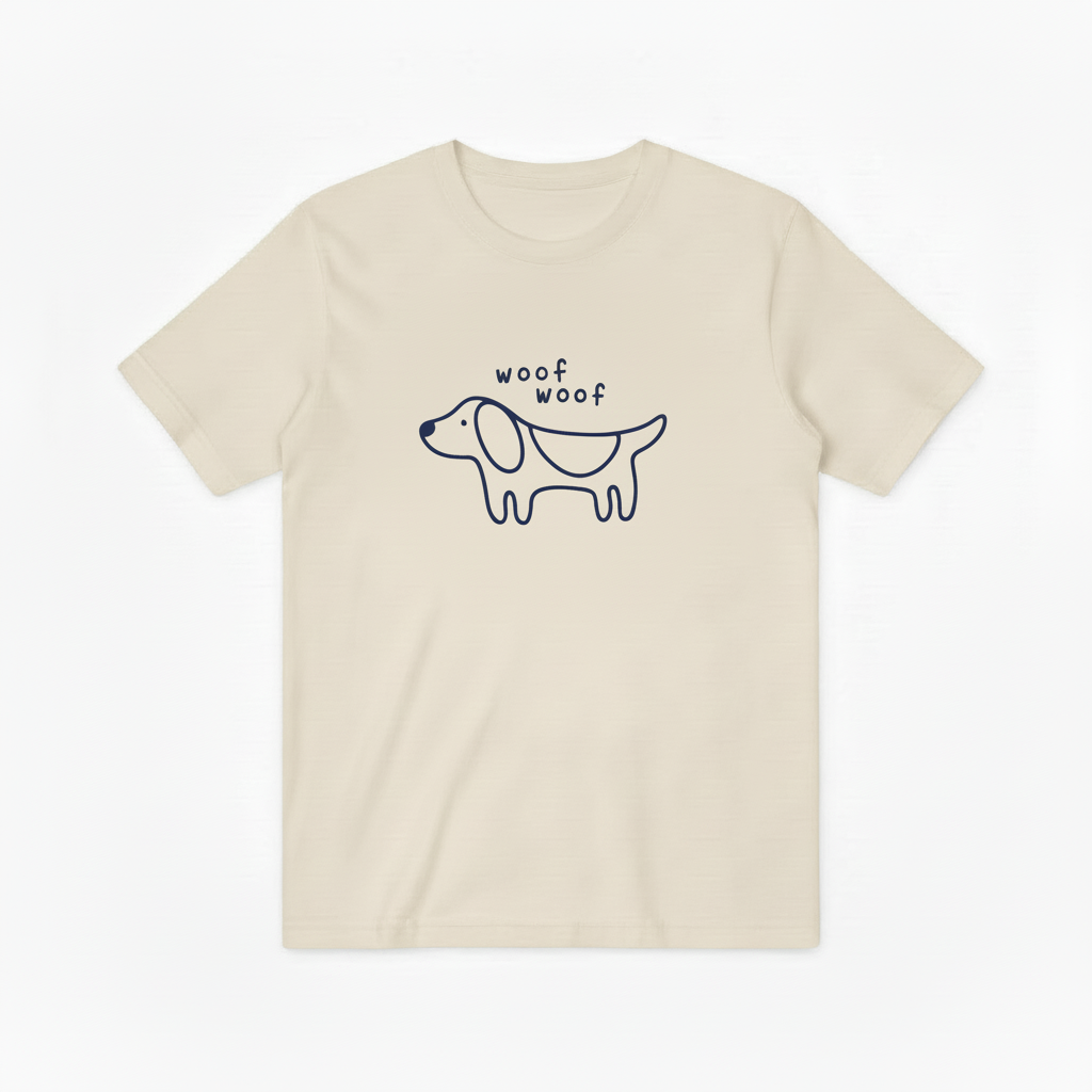Woof Woof Minimalist Dog Graphic Tee T7088