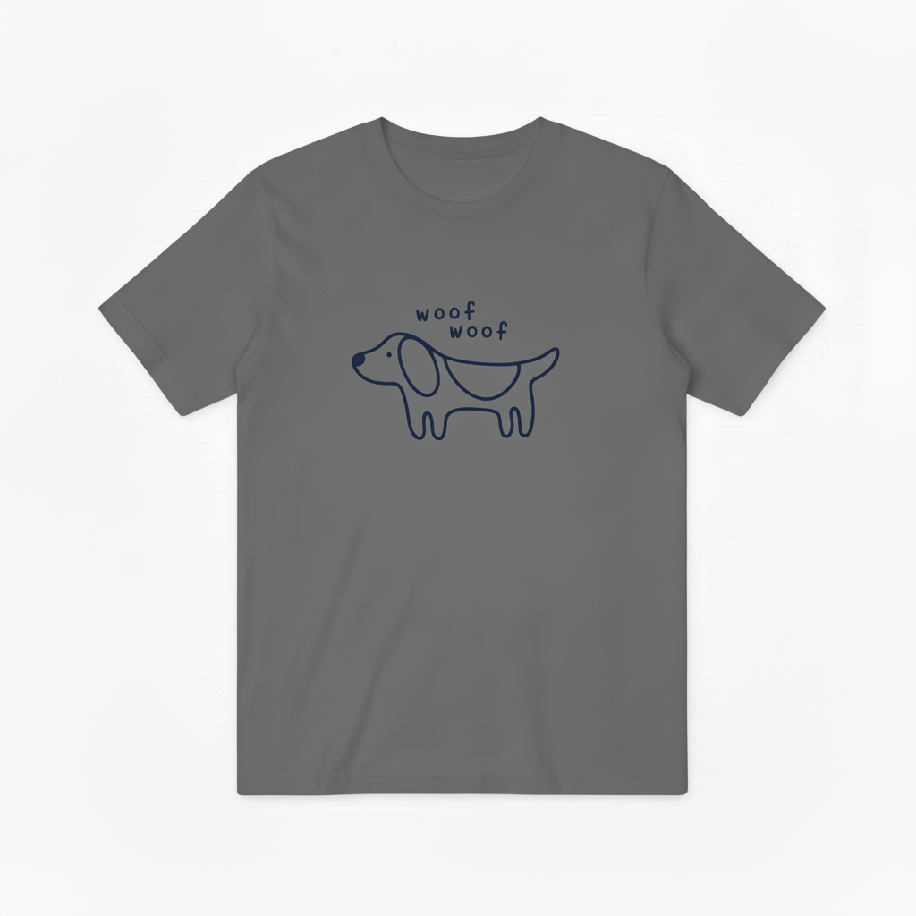 Woof Woof Minimalist Dog Graphic Tee T7088