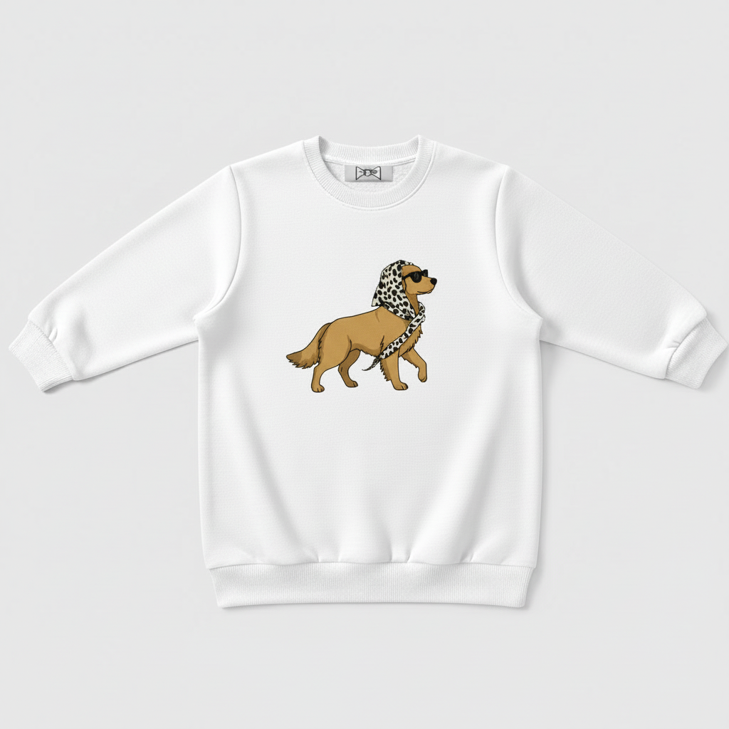 Sassy Golden Retriever Leopard Sunglasses Dog Crewneck C1094