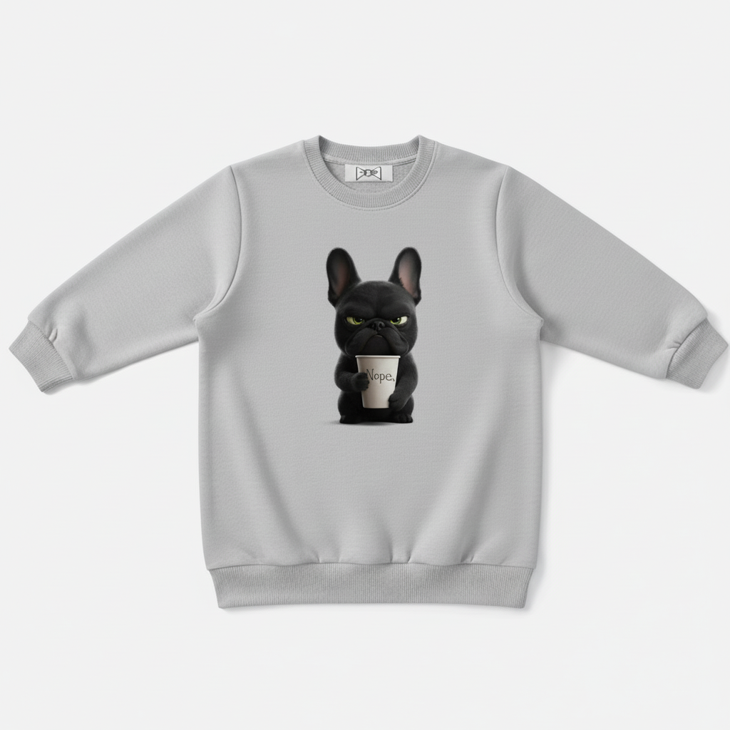 Nope Grumpy Frenchie Coffee Graphic Crewneck C1099
