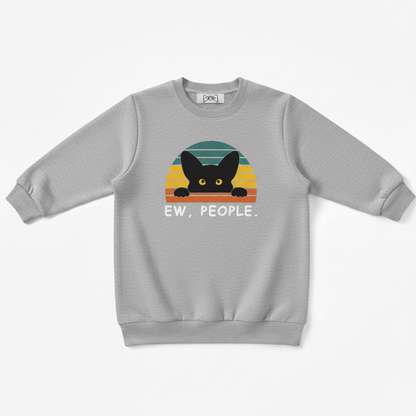 Ew People Peeking Cat Vintage Sunset Crewneck C1100