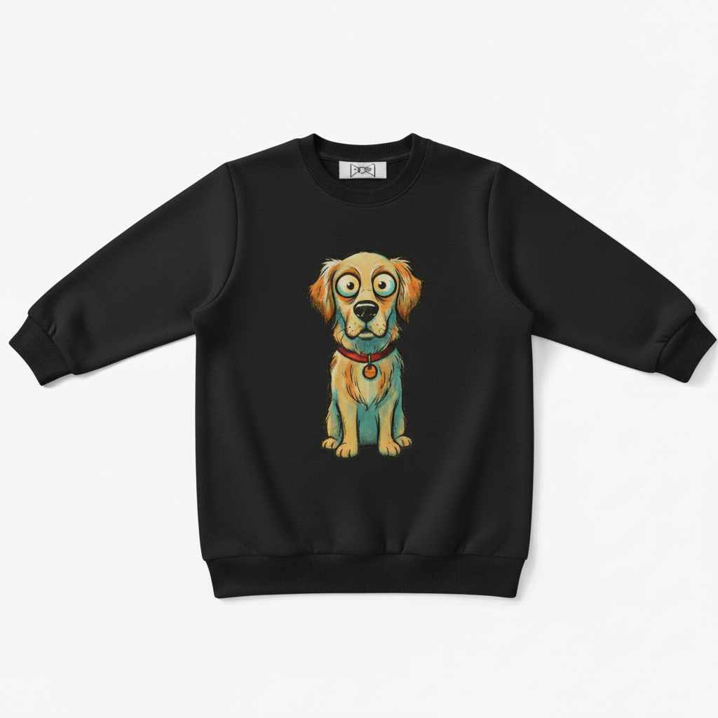 Big Eye Golden Retriever Cartoon Crewneck C1102