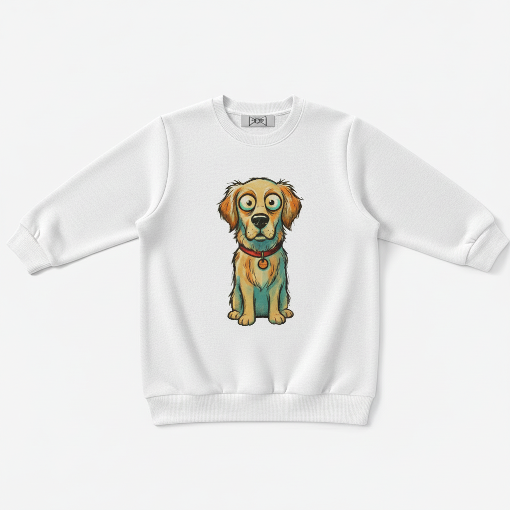 Big Eye Golden Retriever Cartoon Crewneck C1102