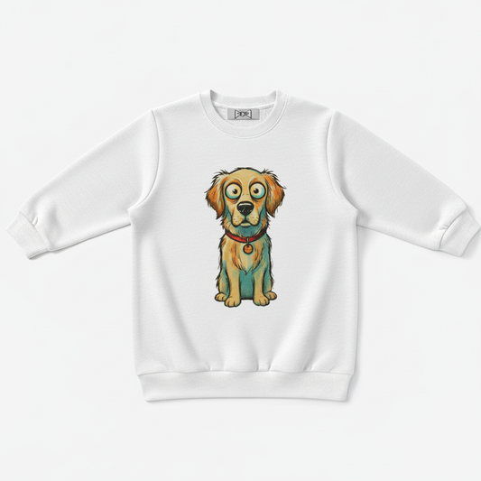 Big Eye Golden Retriever Cartoon Crewneck C1102