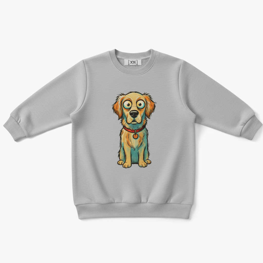 Big Eye Golden Retriever Cartoon Crewneck C1102