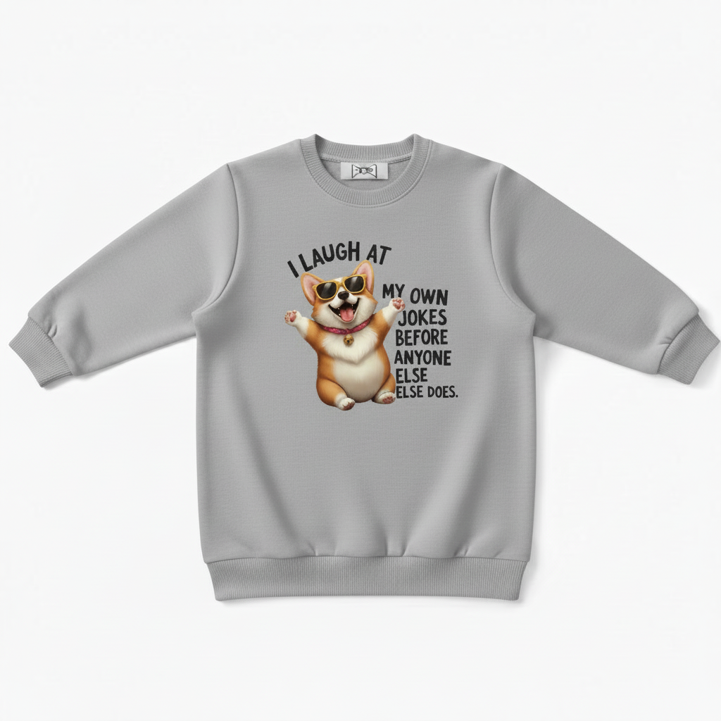 I Laugh At My Own Jokes Corgi Crewneck C1103