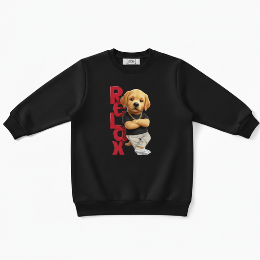 Relax Cool Golden Puppy Streetwear Crewneck C1104