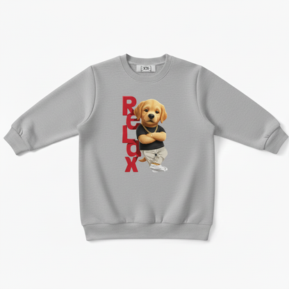 Relax Cool Golden Puppy Streetwear Crewneck C1104
