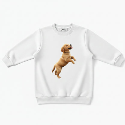Jumping Labrador Puppy Realistic Graphic Crewneck C1107