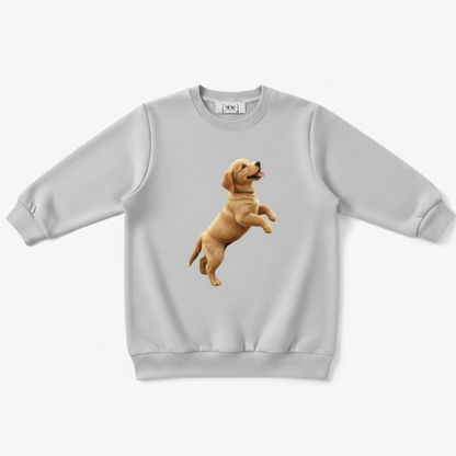 Jumping Labrador Puppy Realistic Graphic Crewneck C1107