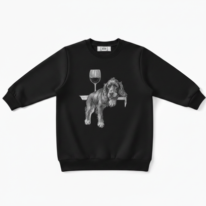 Cocker Spaniel Red Wine Sketch Crewneck C1108