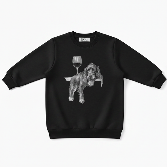 Cocker Spaniel Red Wine Sketch Crewneck C1108